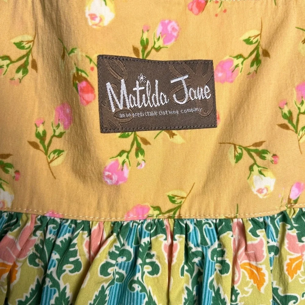 Matilda Jane bicycle and letter apron dress size 4